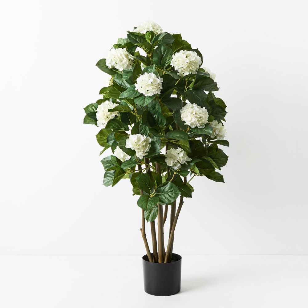 Artificial white hydrangea plant 120cm