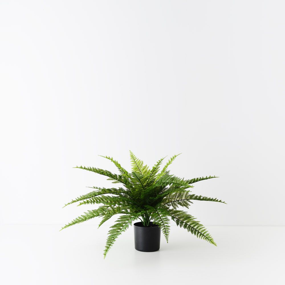 Artificial leather fern plant 51cm