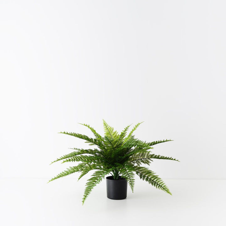 Artificial leather fern plant 51cm