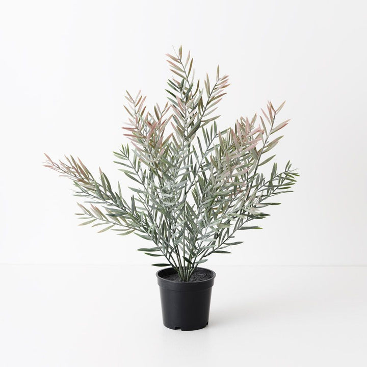 Artificial acacia leaf plant 43cm, grey and pink