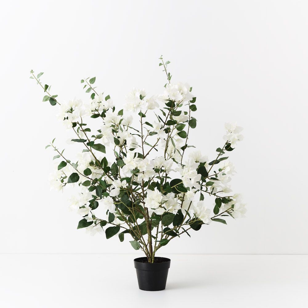 Artificial bougainvillea plant 87cm, white