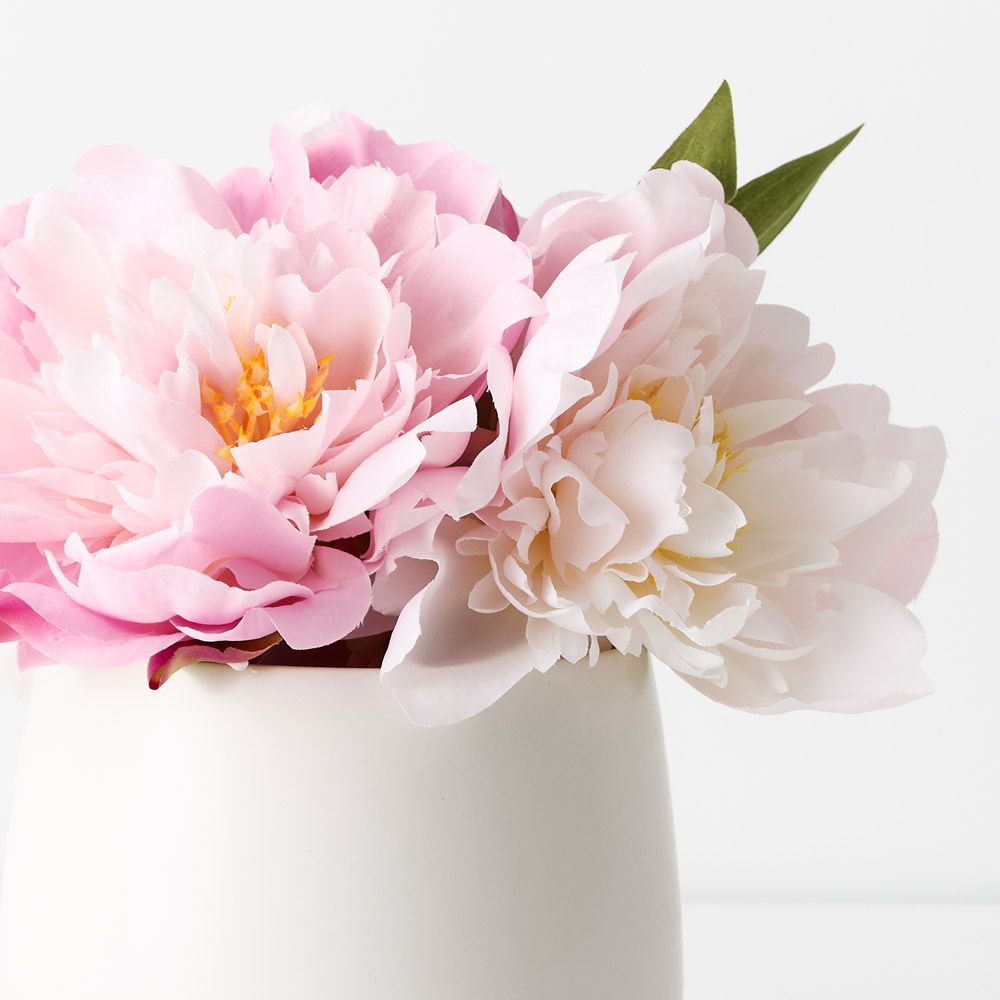 Artificial pink peonies in ceramic pot 22cm – view 2