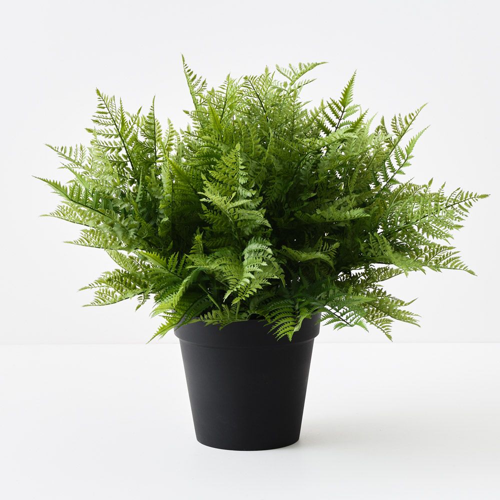 Artificial leather fern plant 73cm