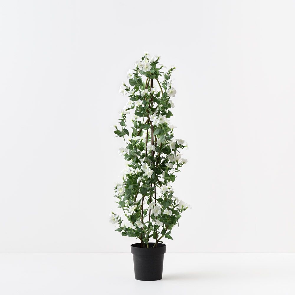 Artificial white petunia climbing plant 135cm