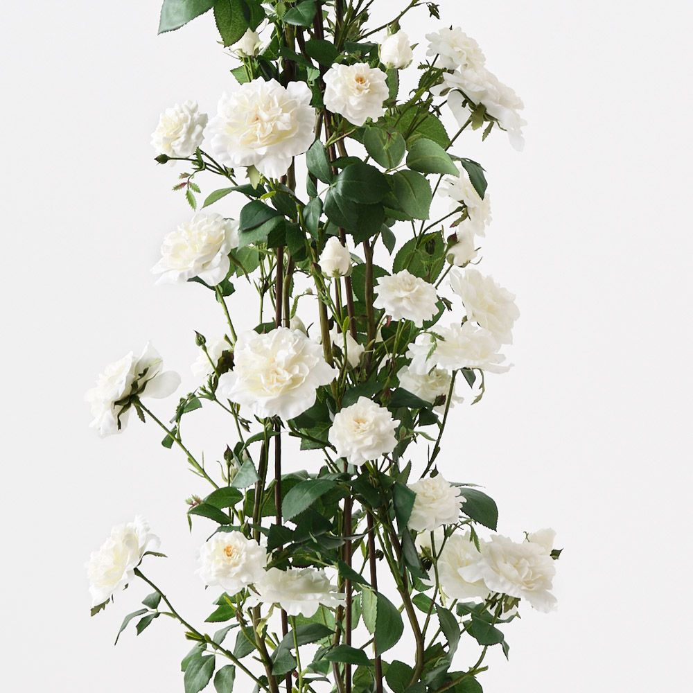 Artificial white English rose climbing plant 145cm – view 2