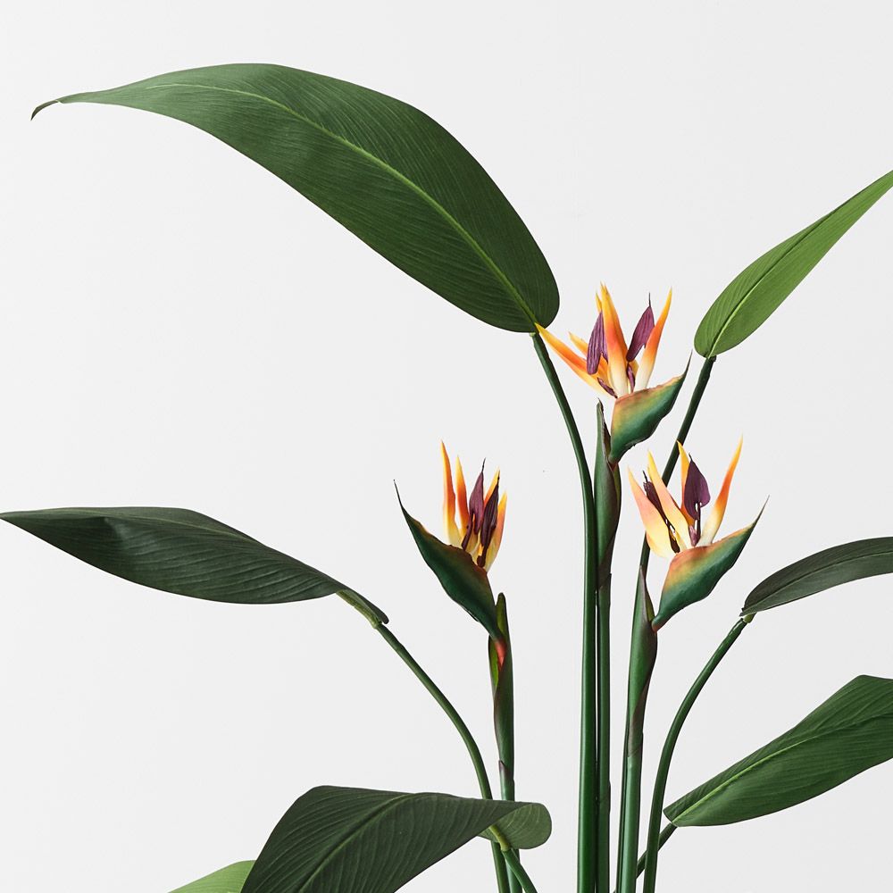 Artificial bird of paradise plant 150cm with orange flowers – view 2