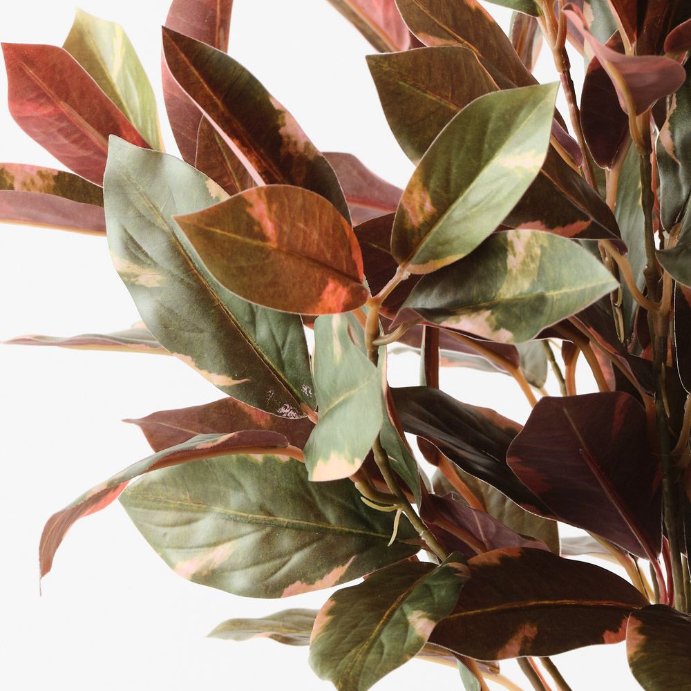 Artificial laurel plant, green and burgundy, 40cm – view 2