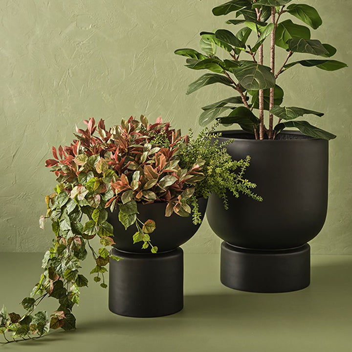 Artificial laurel plant, green and burgundy, 40cm – view 3