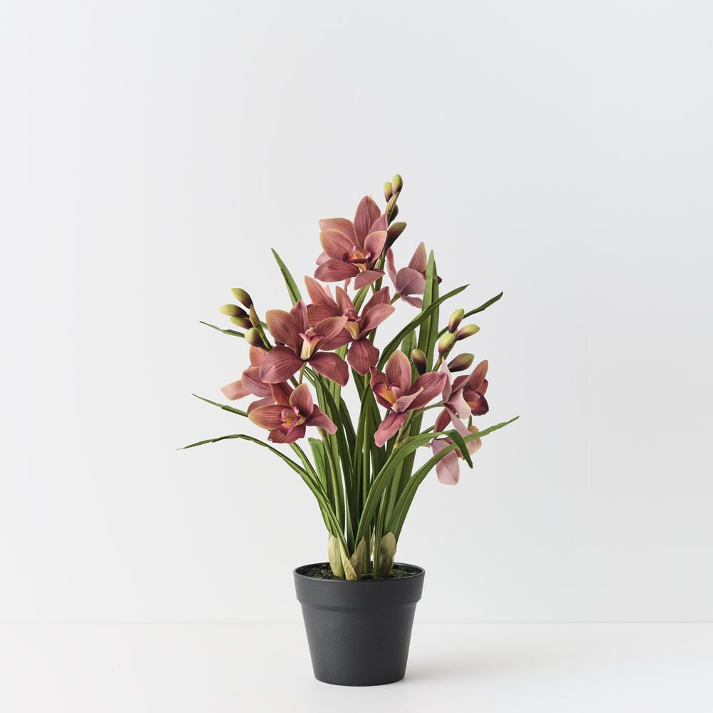 Artificial mauve cymbidium orchid plant 69cm