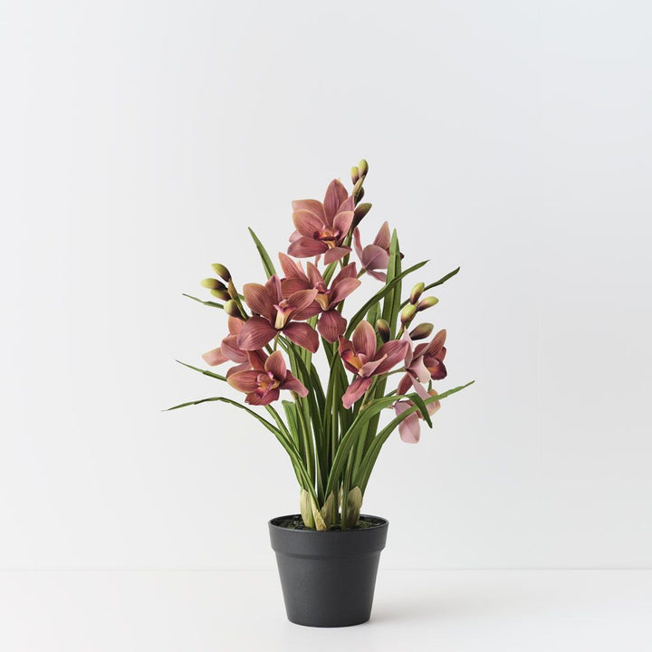 Artificial mauve cymbidium orchid plant 69cm