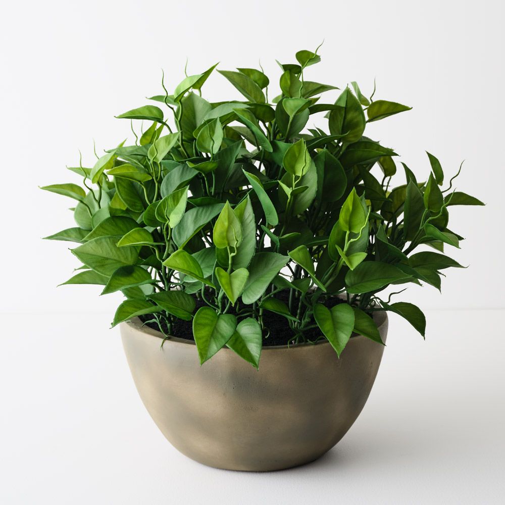 Artificial philodendron plant in bowl 43cm