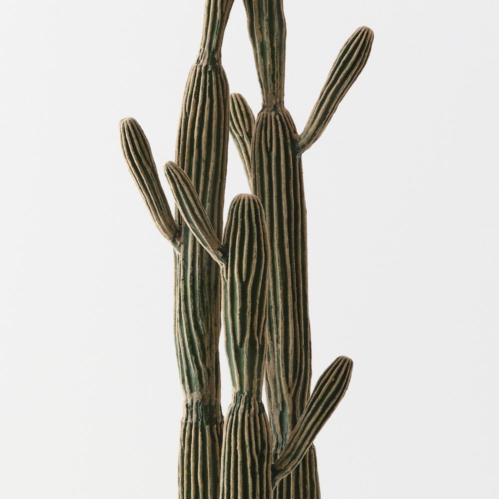 Artificial green and cream column cactus plant 152cm – view 2
