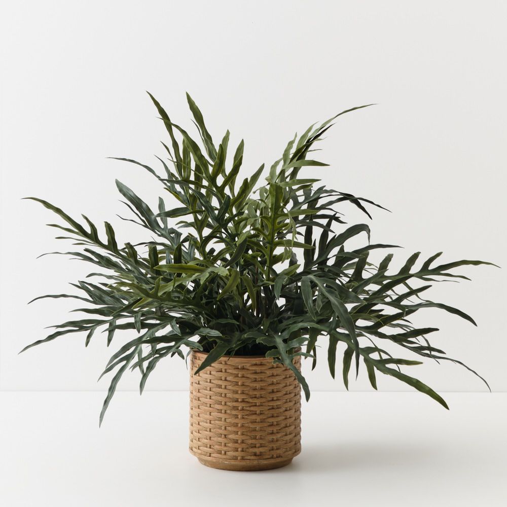 Artificial grey-green snake leaf fern plant 76cm