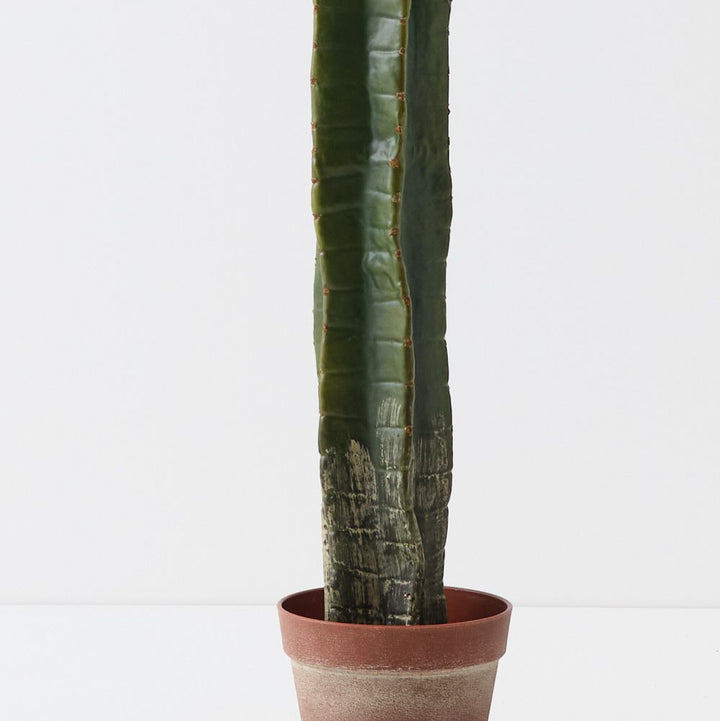 Artificial light green column cactus plant 138cm – view 2