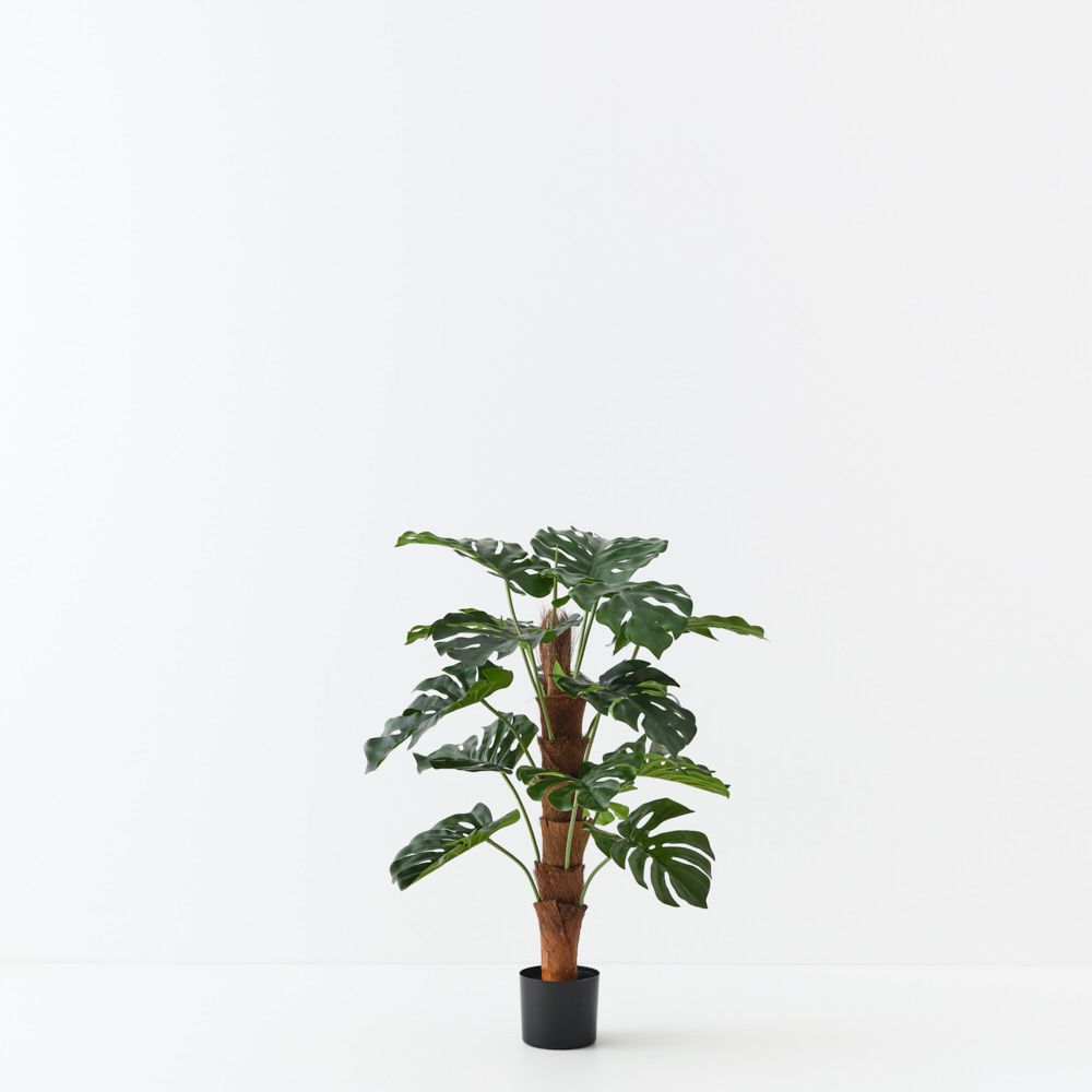 Artificial monstera plant on pole 90cm