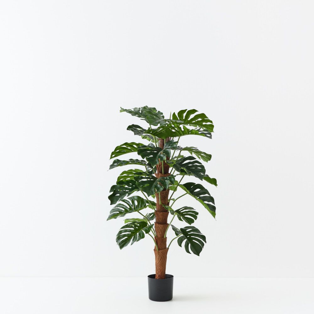 Artificial monstera plant on pole 120cm