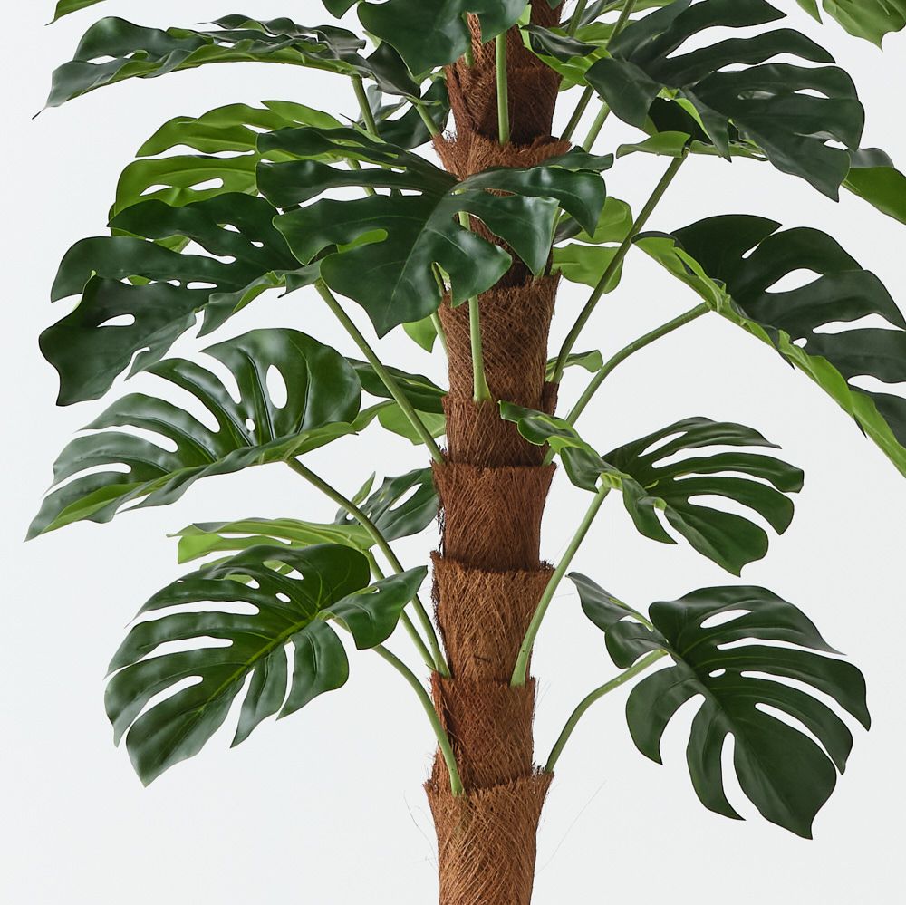 Artificial monstera plant on pole 120cm – view 2