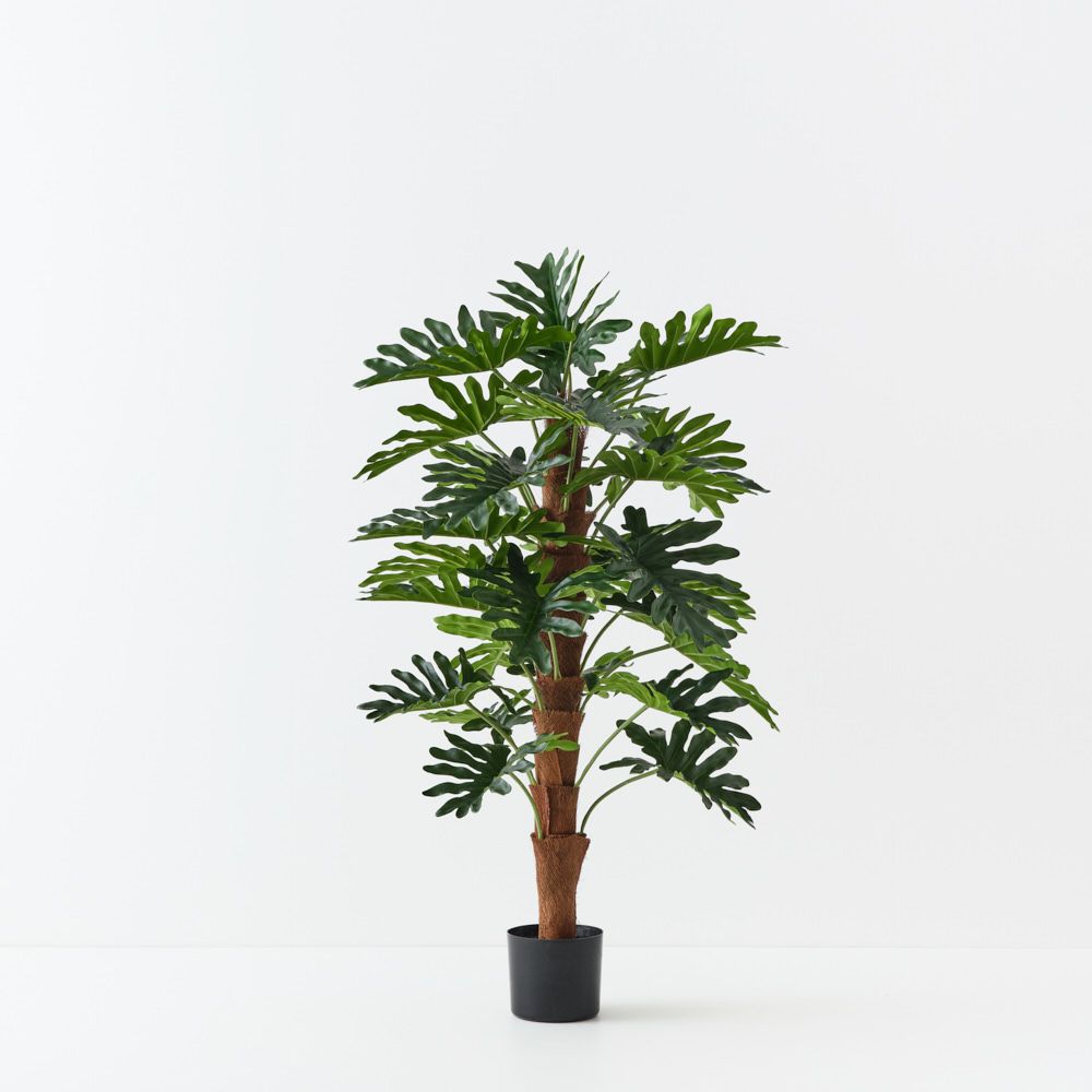 Artificial philodendron selloum on pole 120cm