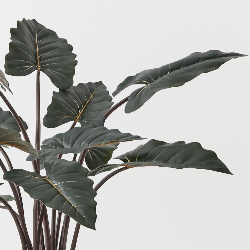 Artificial dark green alocasia plant 110cm – view 2