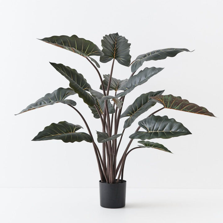 Artificial dark green alocasia plant 140cm