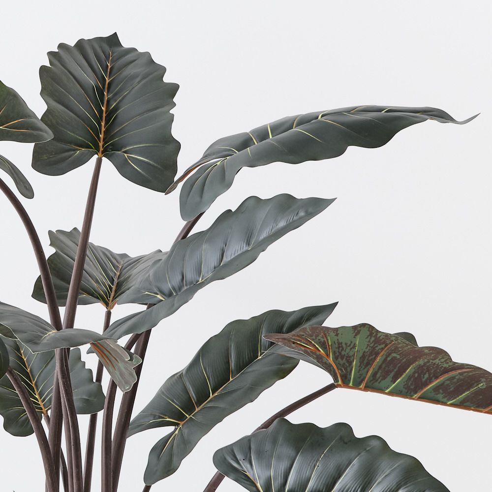 Artificial dark green alocasia plant 140cm – view 2