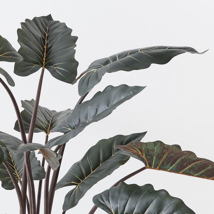 Artificial dark green alocasia plant 140cm – view 2