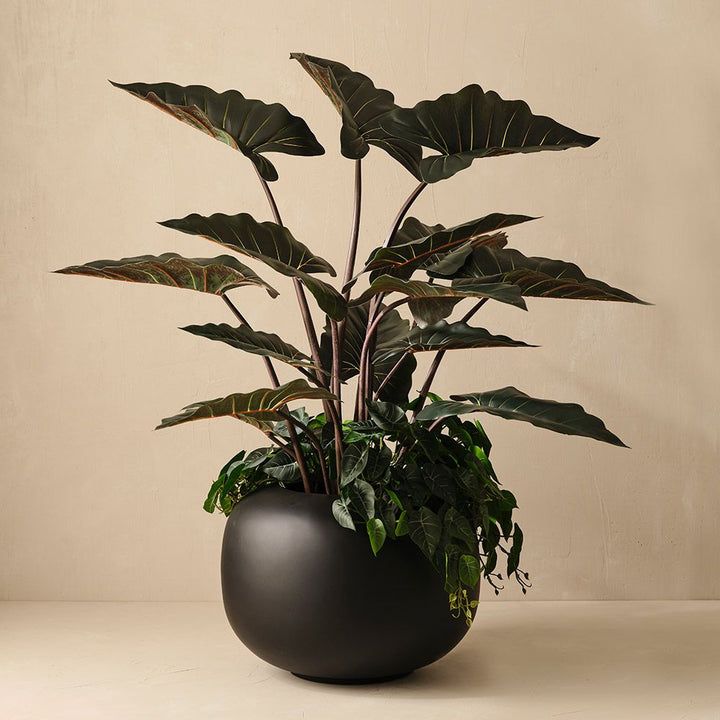 Artificial dark green alocasia plant 140cm – view 3