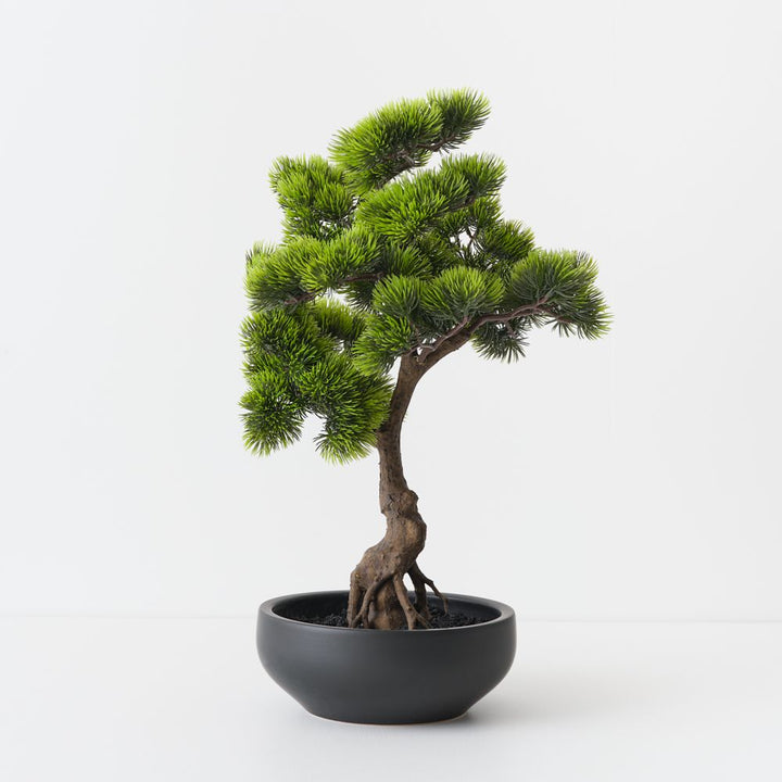 Artificial Japanese pine bonsai 50cm in ceramic dish