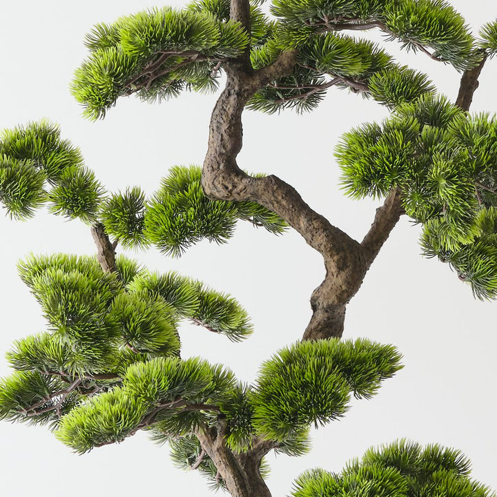 Artificial Japanese pine tree 132cm in ceramic pot – view 2