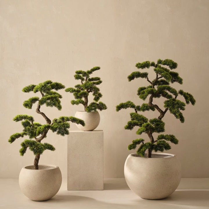 Artificial Japanese pine tree 132cm in ceramic pot – view 3