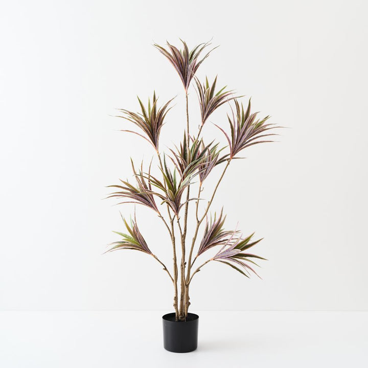 Artificial dracaena plant 143cm, green and pink