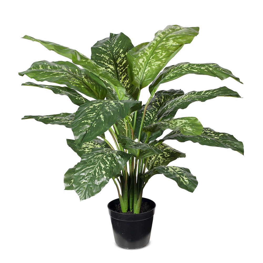 Artificial dieffenbachia plant 86cm, green and yellow