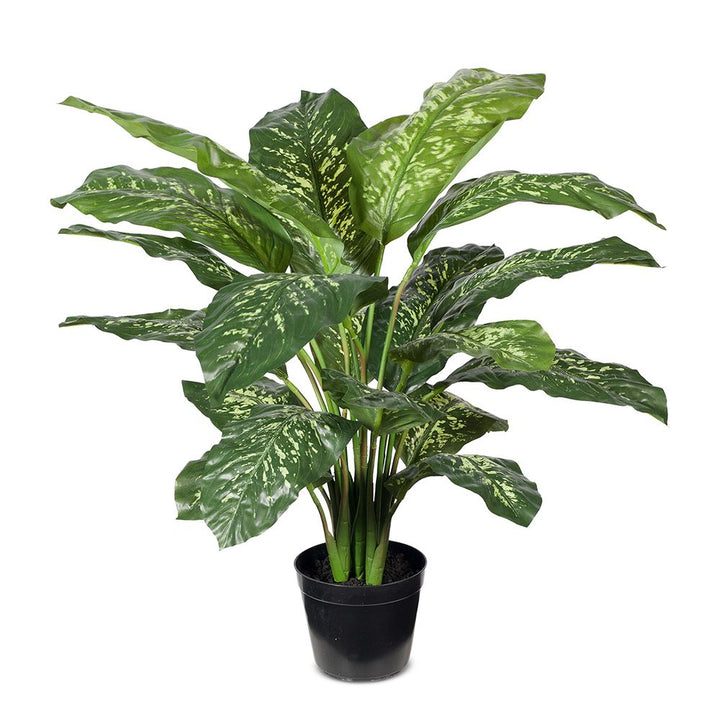 Artificial dieffenbachia plant 86cm, green and yellow