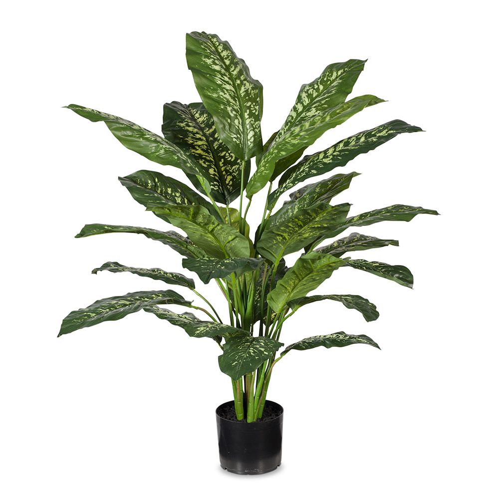 Artificial dieffenbachia plant 111cm, green and yellow