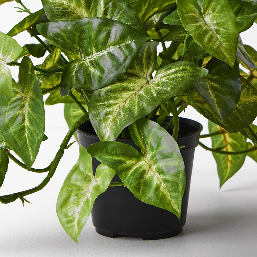 Artificial syngonium hanging bush in pot 30cm – view 2