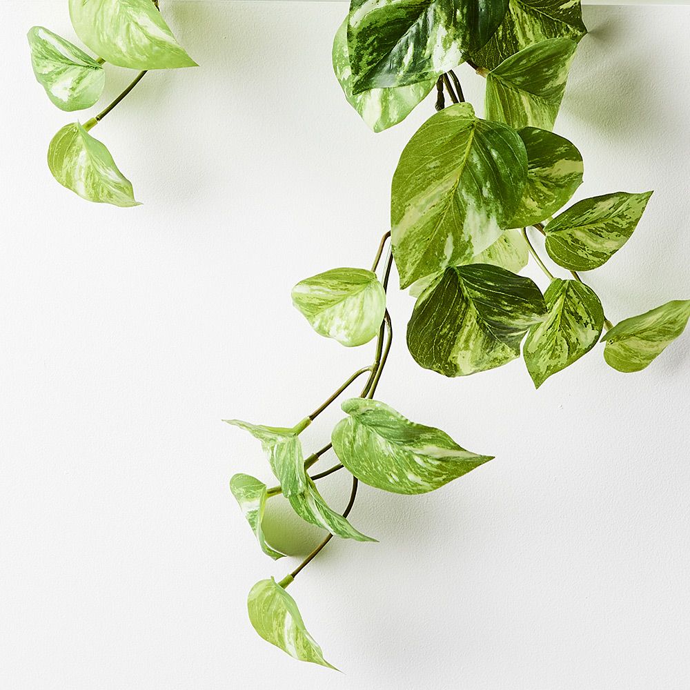 Artificial marble pothos hanging bush in pot 64cm – view 2