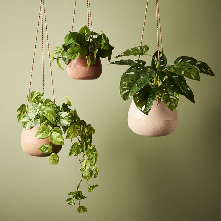 Artificial marble pothos hanging bush in pot 64cm – view 4