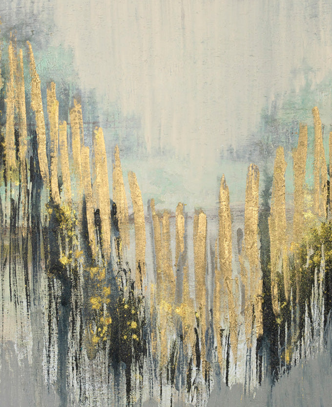 Monterey Shimmer Platinum hand-finished canvas artwork – view 3
