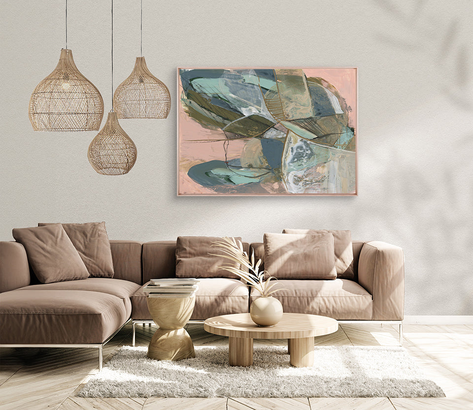 Hopewell Blush Platinum hand-finished canvas artwork – view 2
