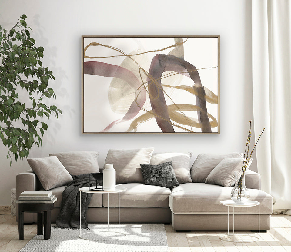Ariata Abstract II Platinum hand-finished canvas artwork – view 2