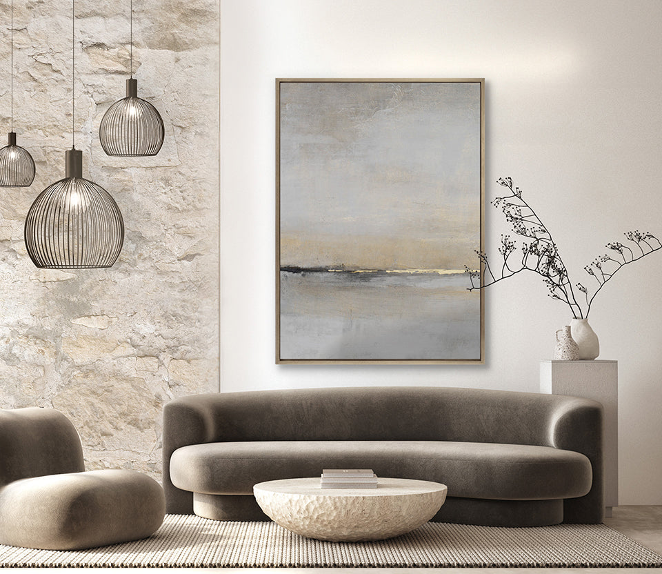 Soleil Haze Platinum hand-finished canvas artwork – view 2