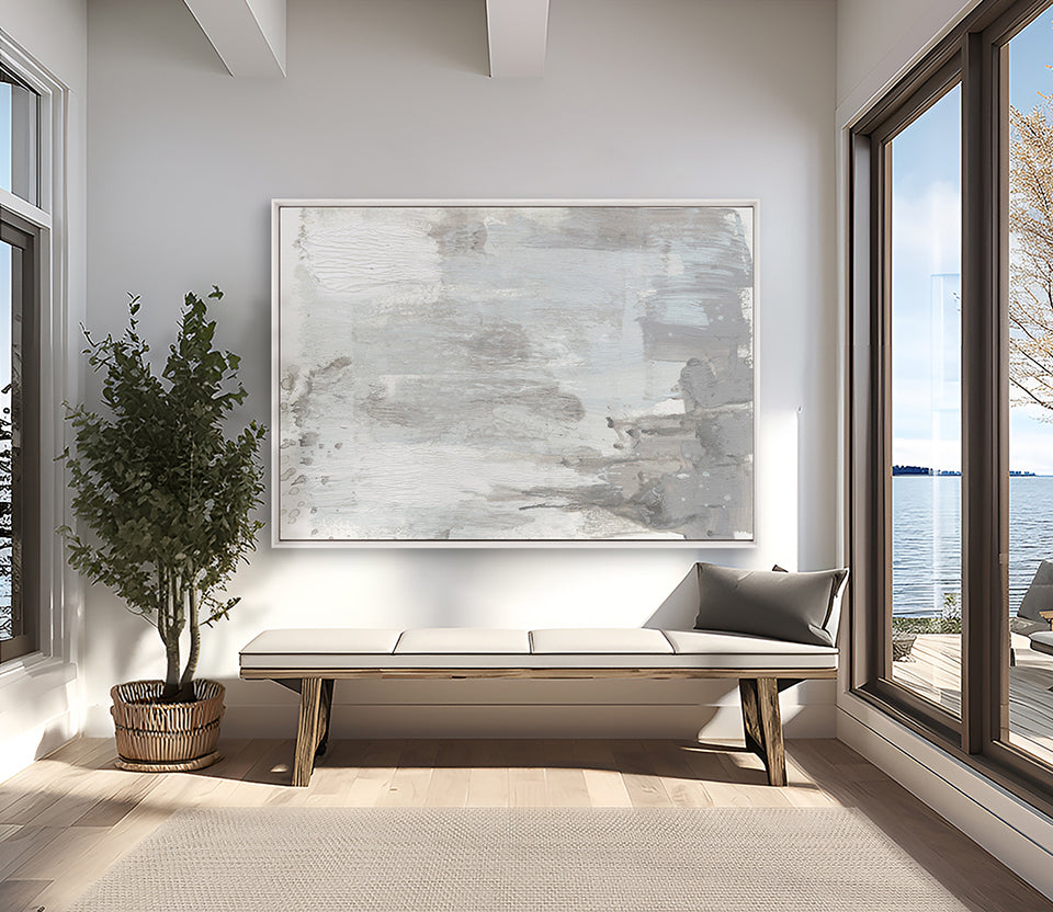 Winter Calm Platinum hand-finished canvas artwork – view 2