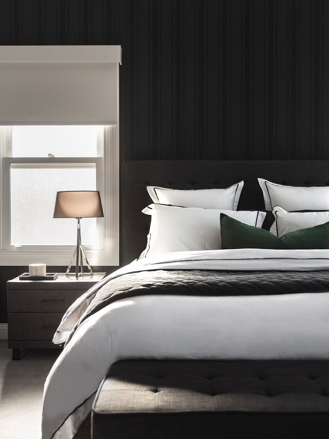 Grosgrain Black Egyptian Cotton Duvet Cover Set