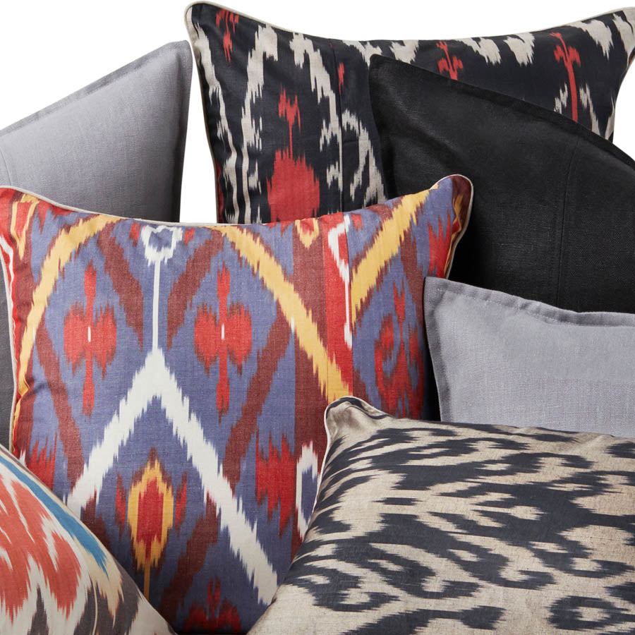 Silk Road cushion in Blue Heron, view 2
