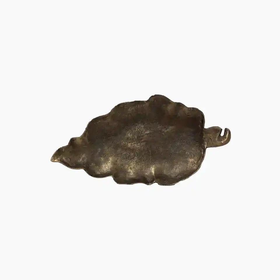 Leaf Plate Aged Gold