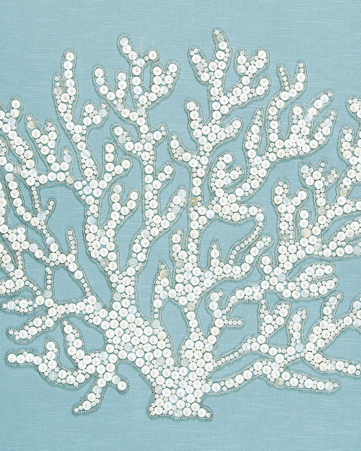 Coral Motif IV (Pale Blue) handmade textured artwork, framed – view 3