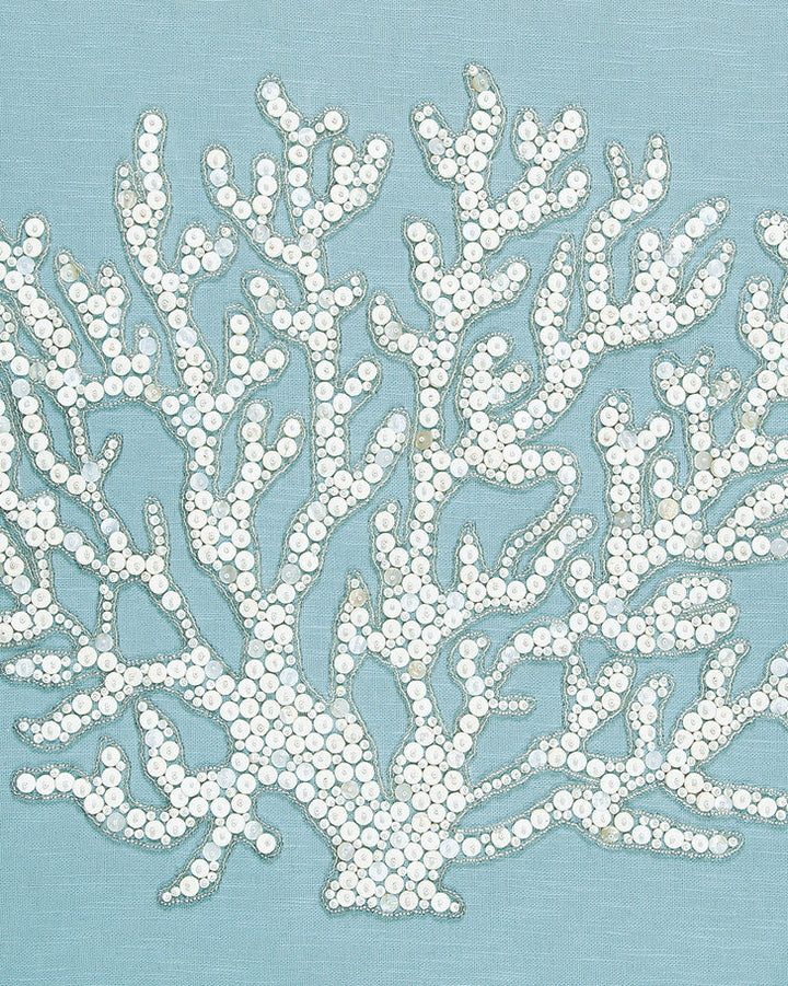 Coral Motif IV (Pale Blue) handmade textured artwork, framed – view 3