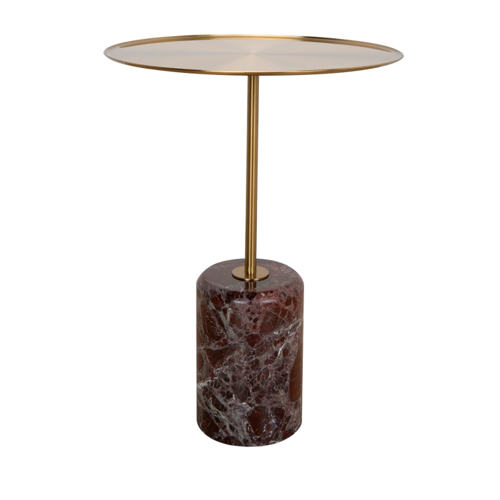 Mesa Rosso Levanto Marble Side Table