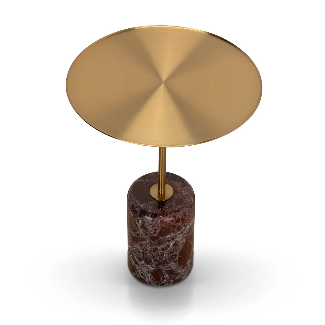 Mesa Rosso Levanto Marble Side Table