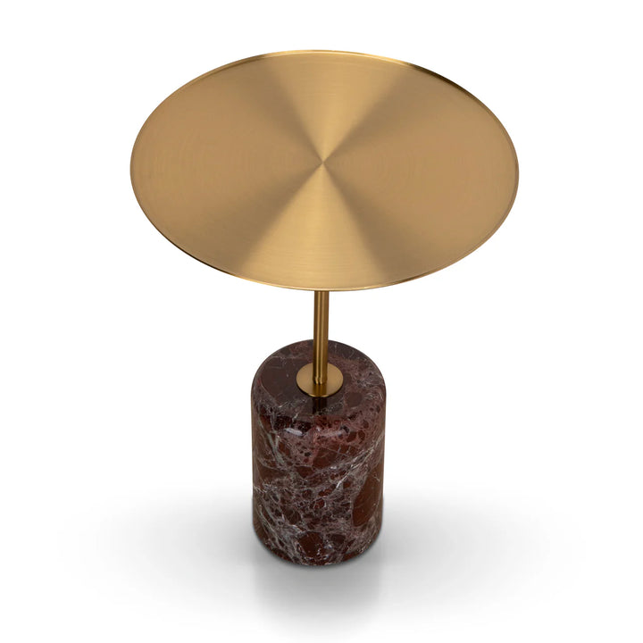 Mesa Rosso Levanto Marble Side Table